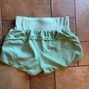 High-Waisted Green Lulu Dupe Women's Shorts